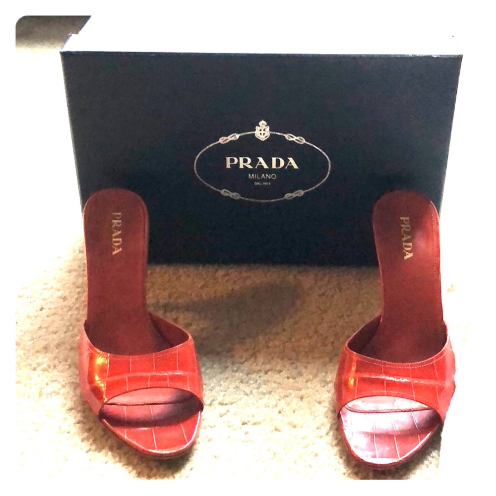 Prada Crocodile Mules